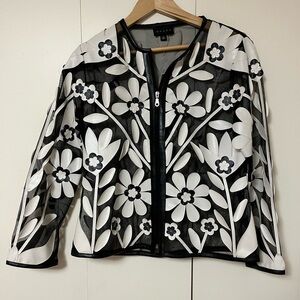 Black and white flower 3D jacket